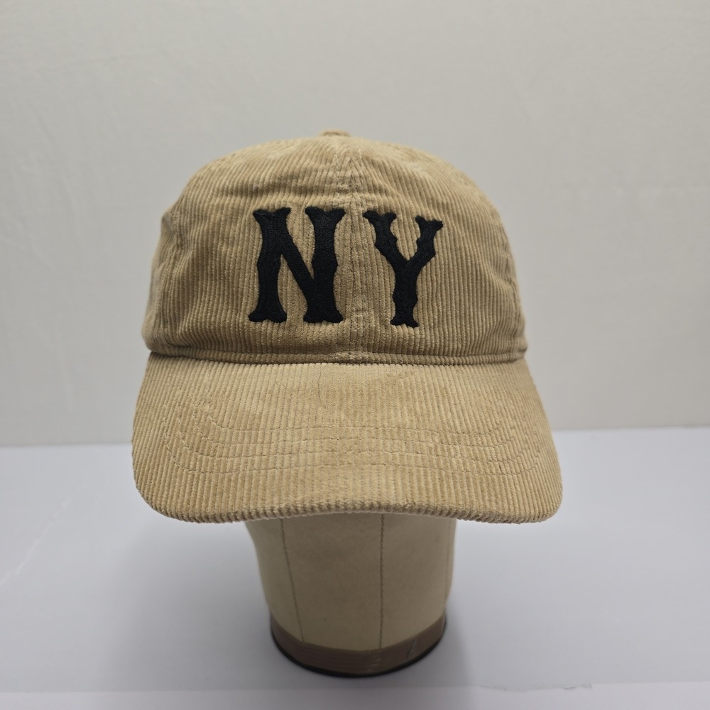 MLB New York NY Corduroy‎ Baseball Cap Tan Khaki Adjustable Hat 32CP78841-1